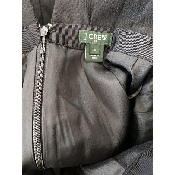 J.Crew Black Belted Sash Paper Bag Wool Blend Mini Skirt 2 - Picture 3 of 3